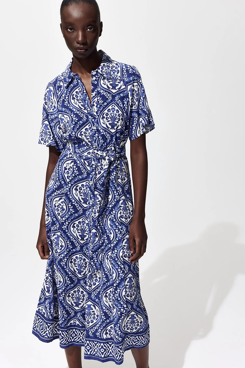 Tie-belt Shirt Dress