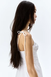 Poplin Dress with Tie-Top Shoulder Straps