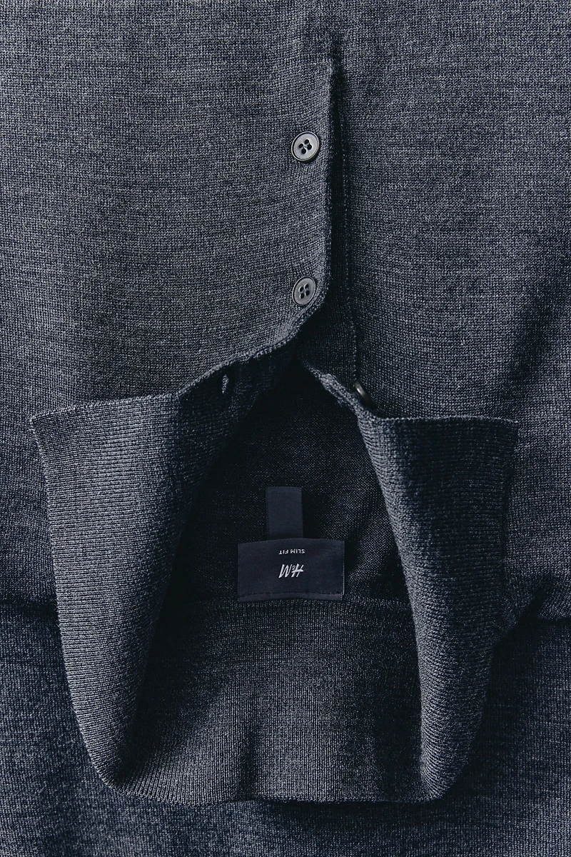 Slim Fit Wool Polo Shirt