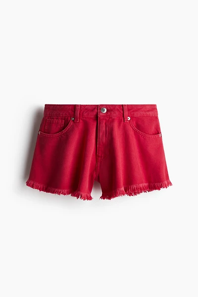 Frayed-Edge Denim Shorts