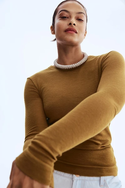 Fine-Knit Wool Top