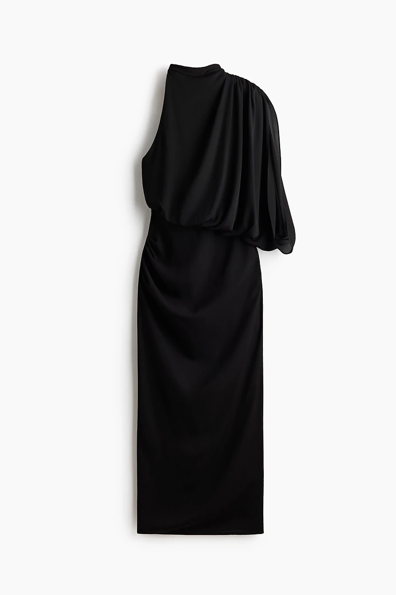 Draped One-Shoulder Dress