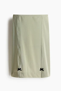 Bow-Detail Mesh Skirt