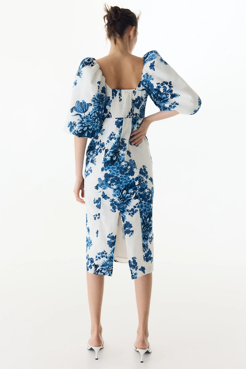 MAMA Robe en coton avec manches ballon