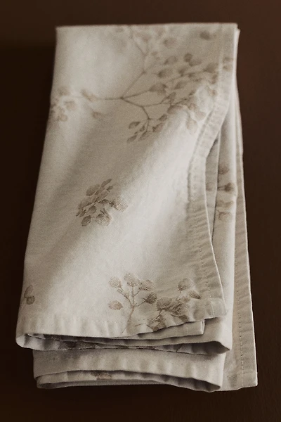 Lot de 2 serviettes de table en satinette jacquard