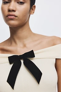 Bow-Detail Off-the-Shoulder Top
