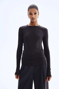 Haut en coton pima côtelé