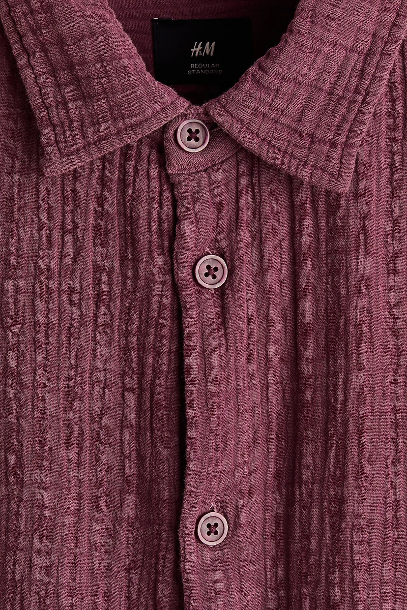 Regular-Fit Cotton Muslin Shirt