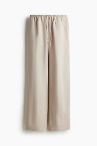 Straight linen-blend trousers