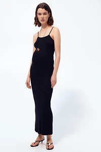 MAMA Rib-Knit Strappy Dress