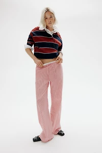 Double-Waistband Poplin Drawstring Pants