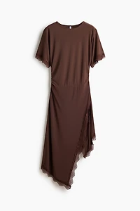 Lace-Trimmed Jersey Dress