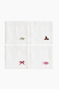 Lot de 4 sous-verres brodés