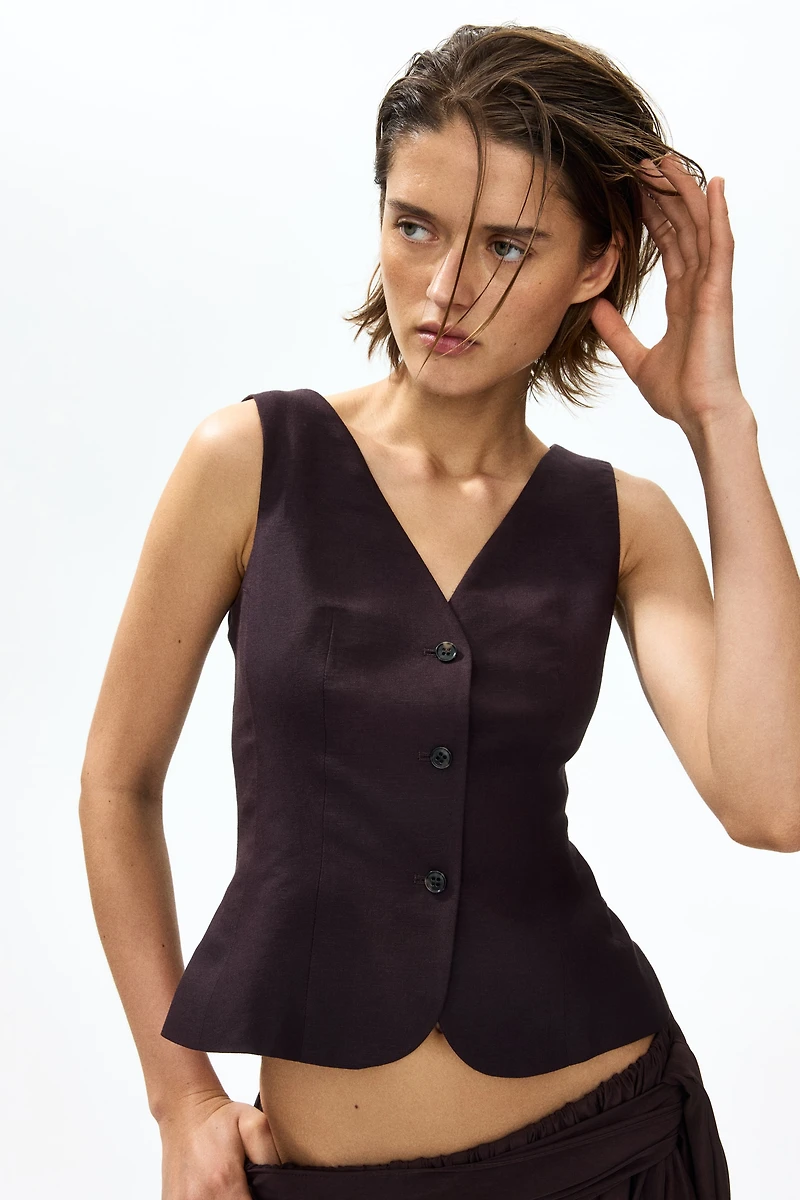 Linen-Blend Vest