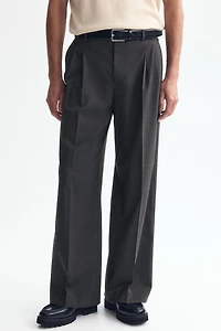 Loose-Fit Wool-Blend Tailored Pants