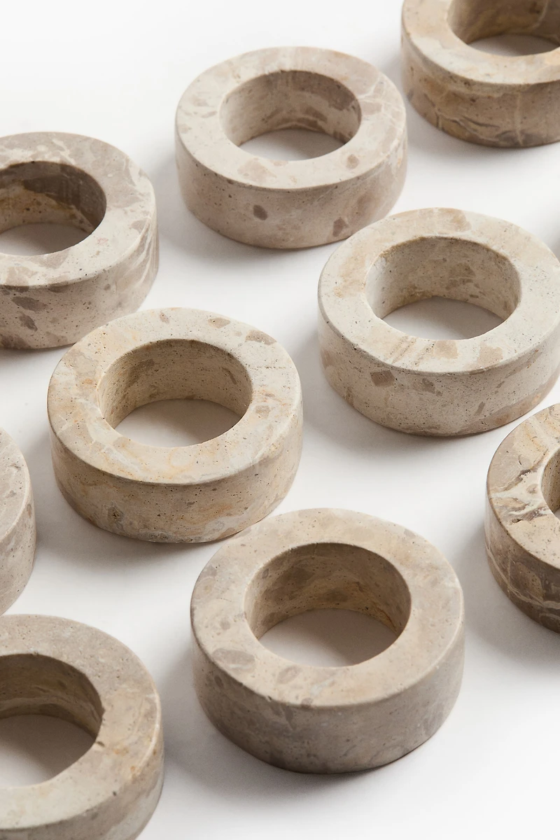 Lot de 4 ronds de serviette en marbre