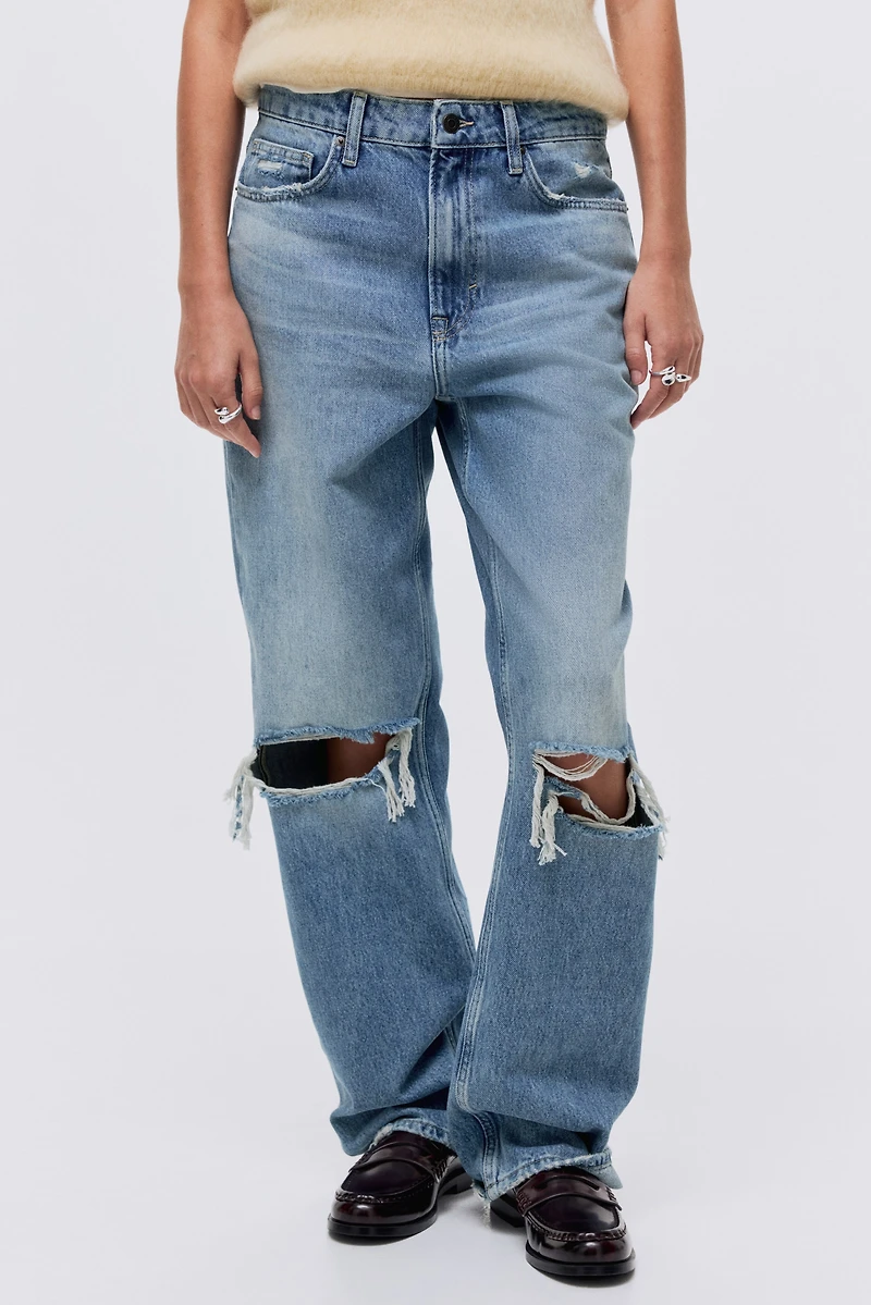 Jean droit taille haute