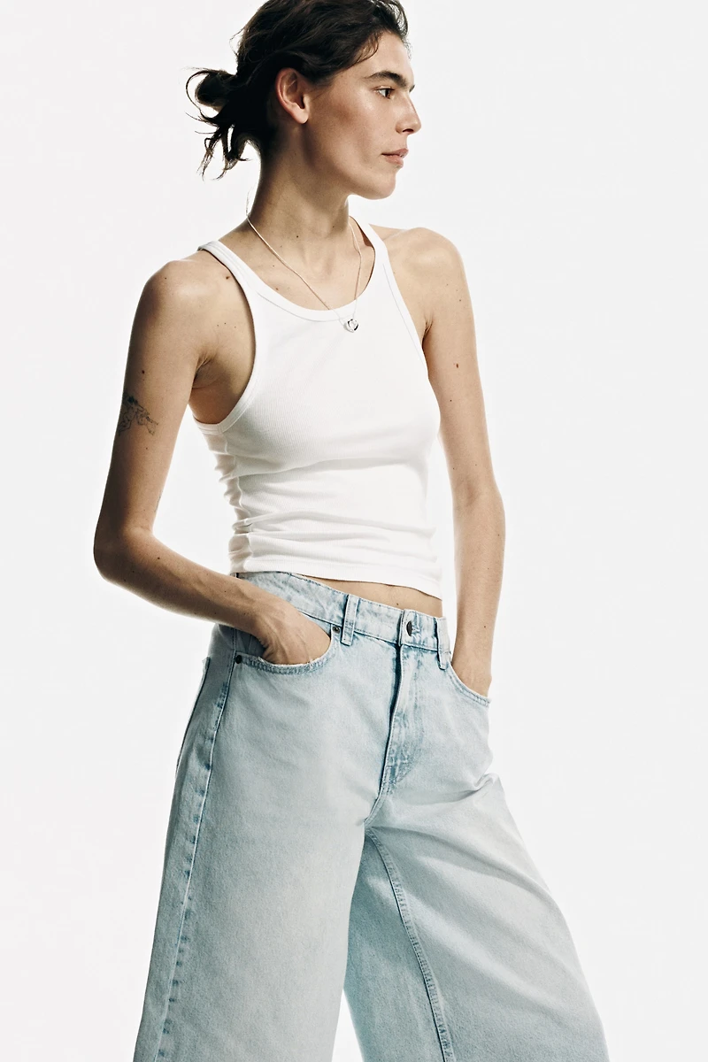 Jupe-culotte large taille classique en denim