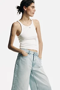 Jupe-culotte large taille classique en denim