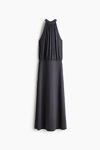 Gathered Open-Back Dress
