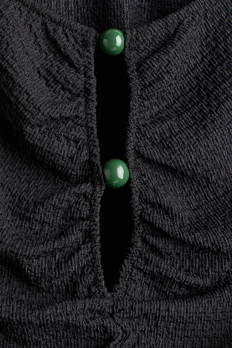 Bead-Detail Ruched Top