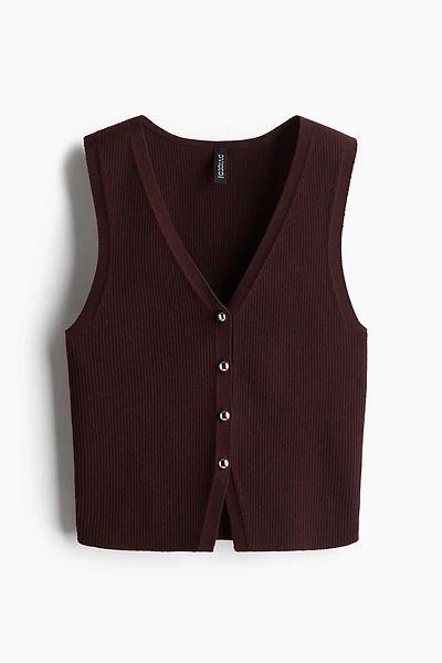 Button-Front Sweater Vest