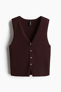 Button-Front Sweater Vest
