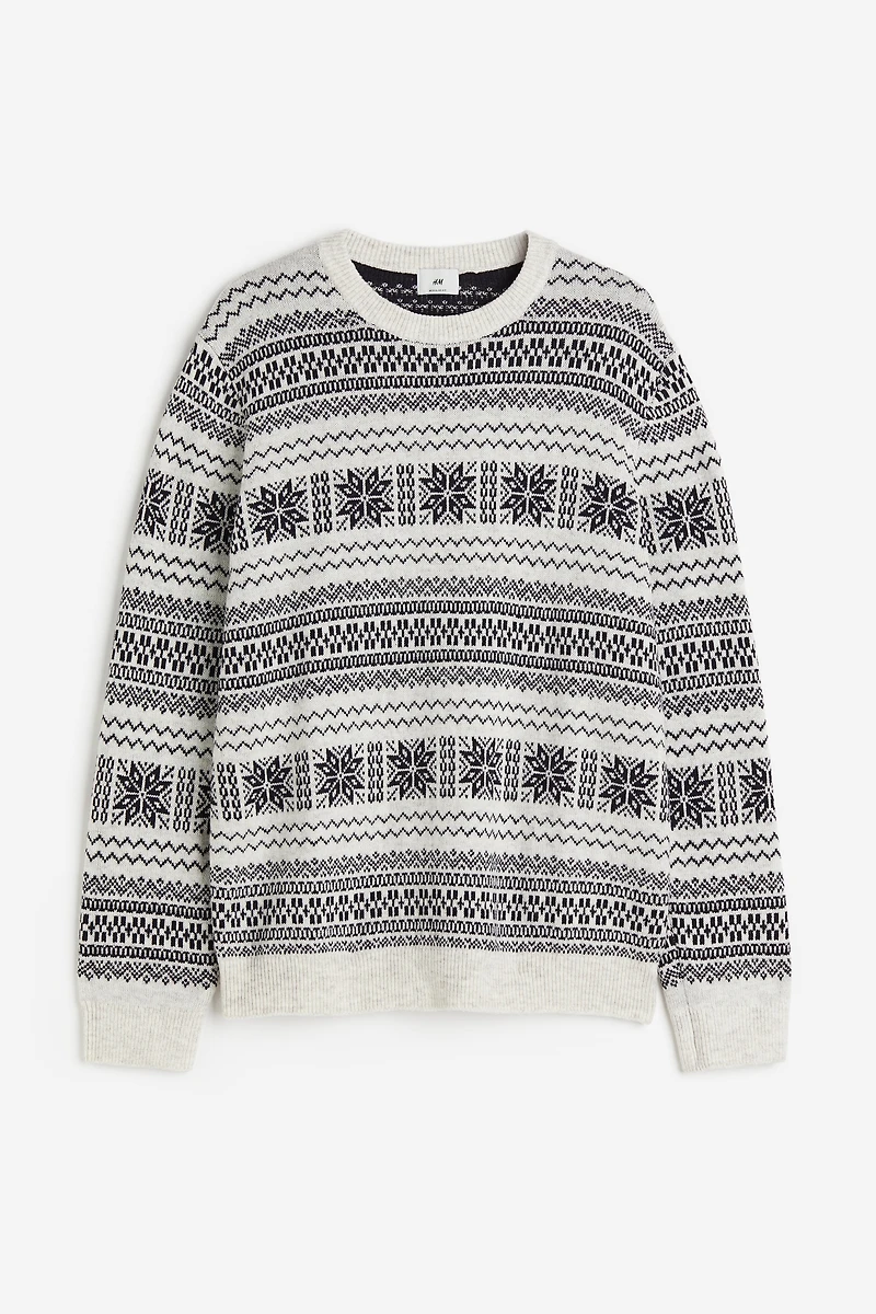 Regular Fit Jacquard-knit Sweater