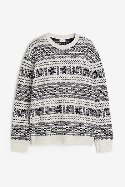Regular Fit Jacquard-knit Sweater