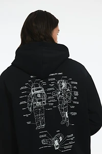 Kangourou ample avec inscription