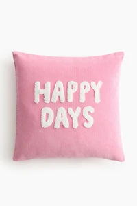 Loop-Embroidered Cushion Cover