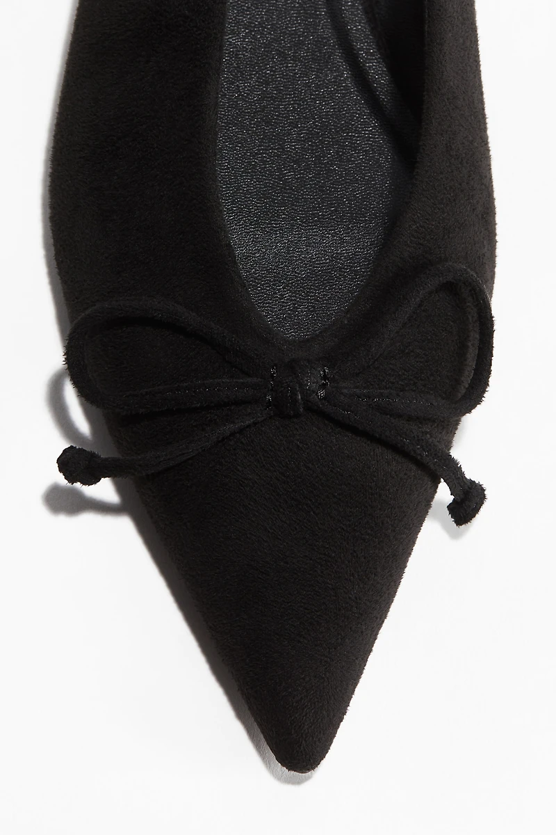 Bow-Decorated Slingbacks