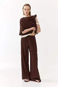 Pantalon large avec taille élastique