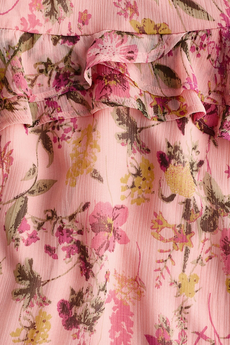 Flounce-trimmed strappy dress