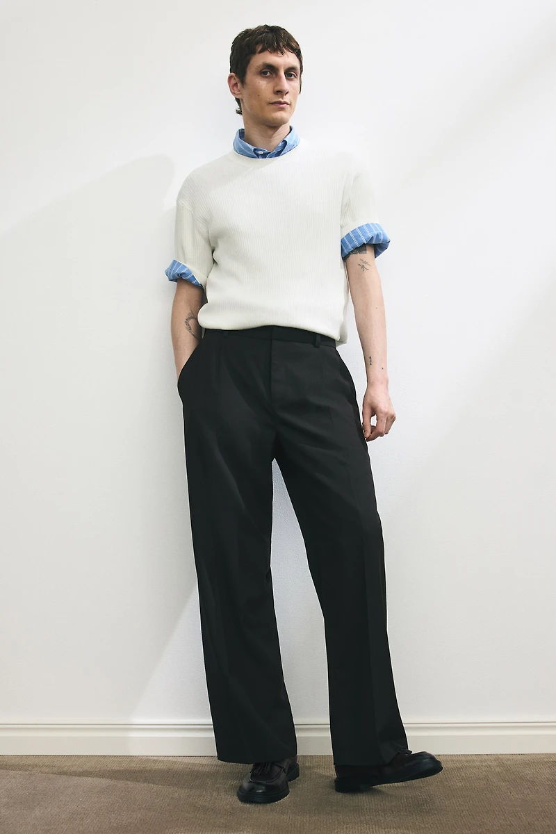 Slim-Fit Rib-Knit T-Shirt