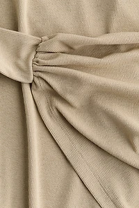 Skirt-Panel Ribbed Dress