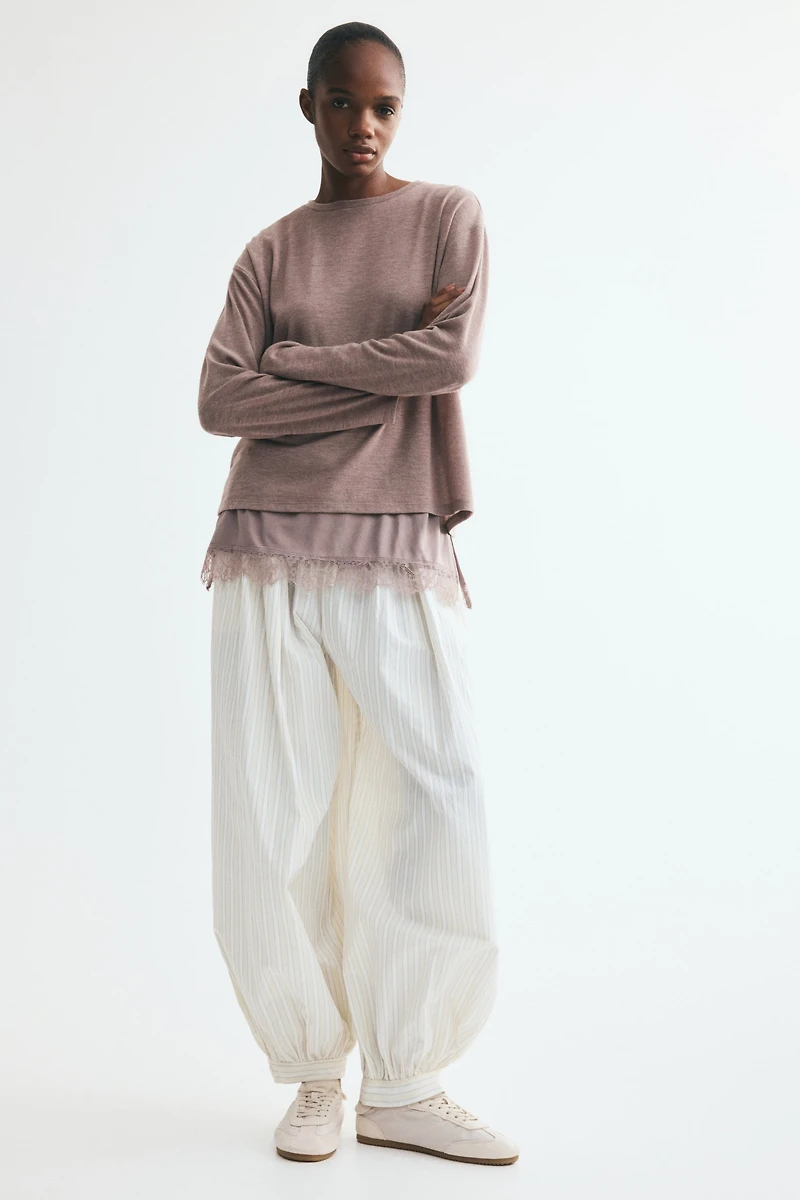 Layered Lace-Trimmed Top