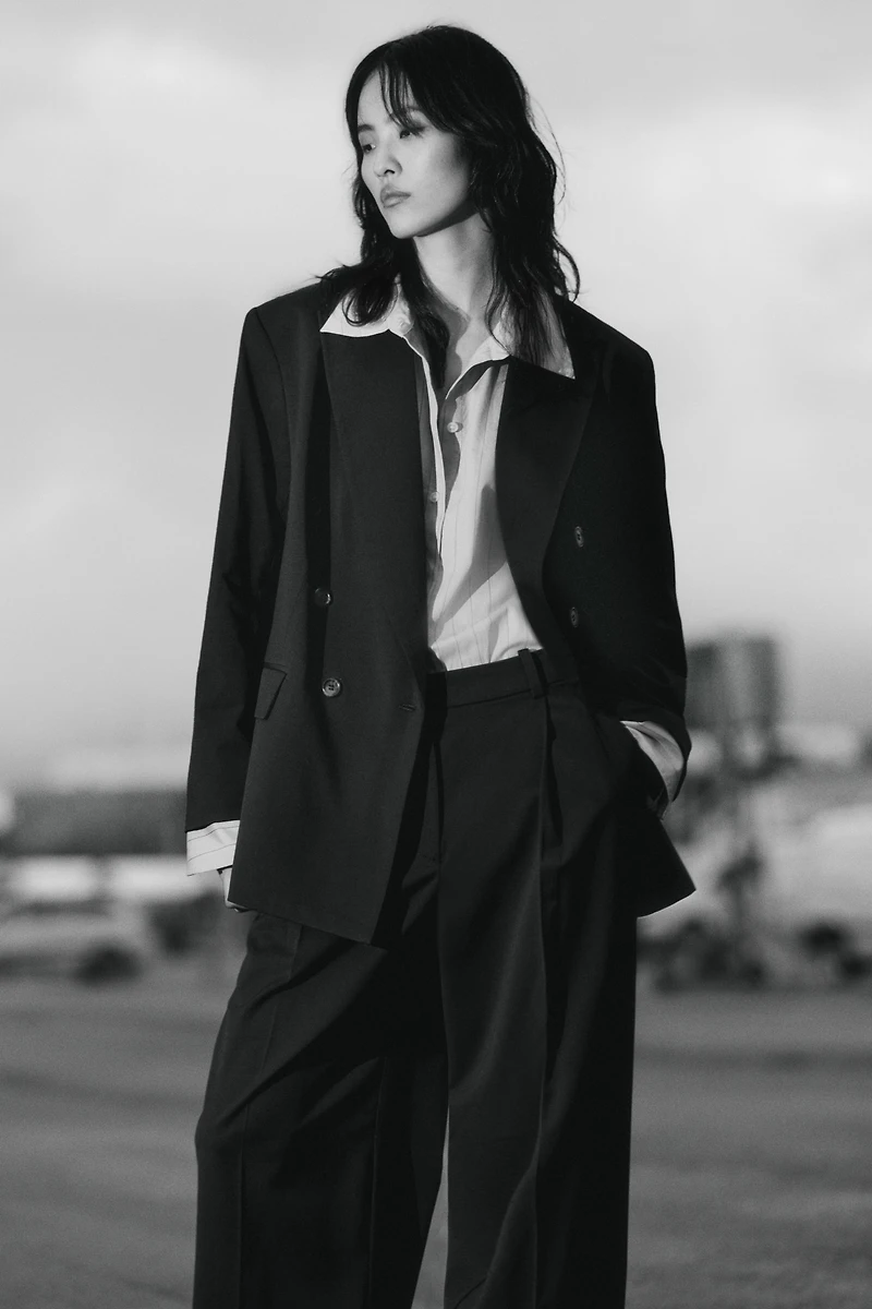 Veston grande taille en sergé