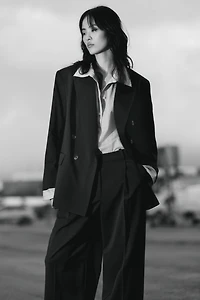 Veston grande taille en sergé