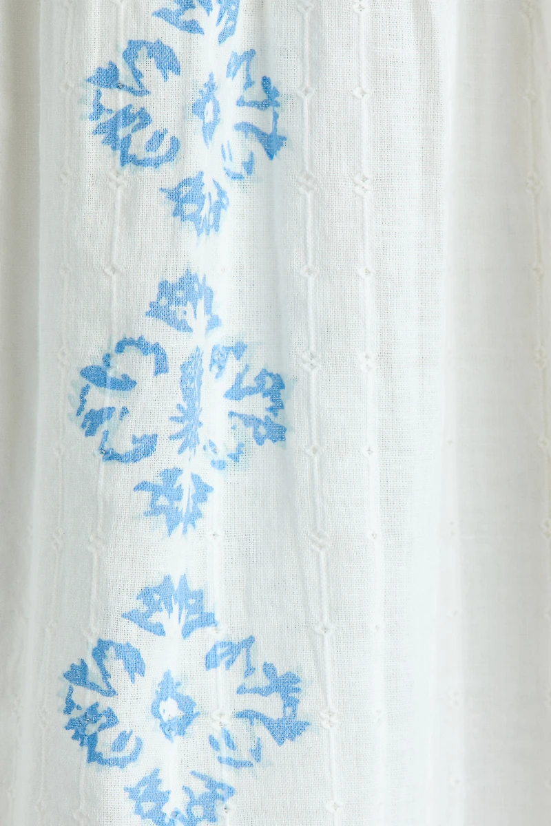 Flutter-Sleeved Cotton Blouse