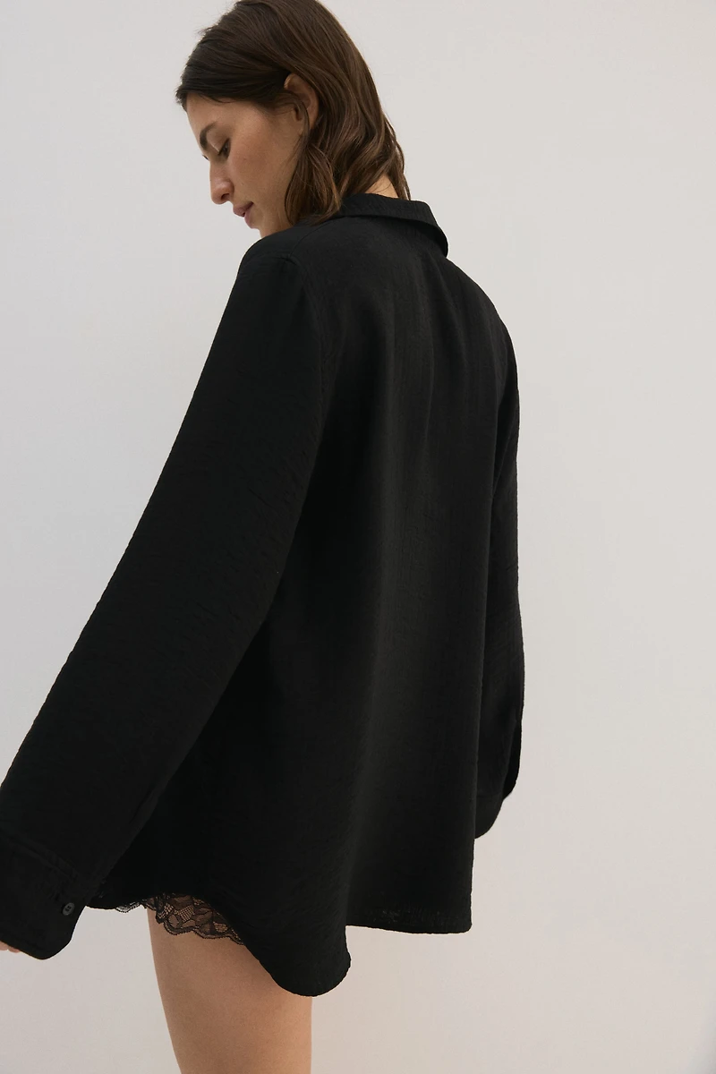 Crinkled Viscose-Blend Shirt