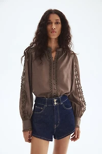 Lace-Trimmed Blouse