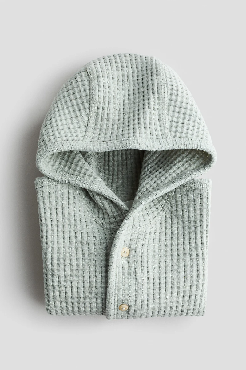 Waffled Cotton Cardigan