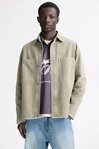 Washed-Look Twill Overshirt
