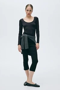 Long-Sleeved Scoop-Neck Top