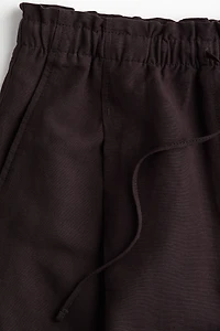 Linen-Blend Drawstring Shorts