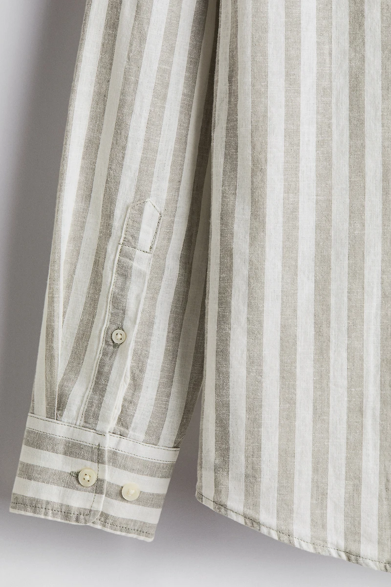 Chemise classique en lin mélangé