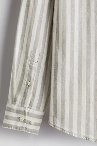 Chemise classique en lin mélangé