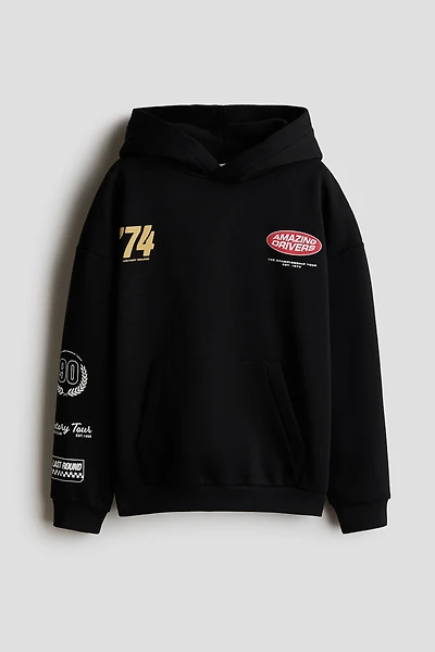 Printed Brushed-Inside Hoodie