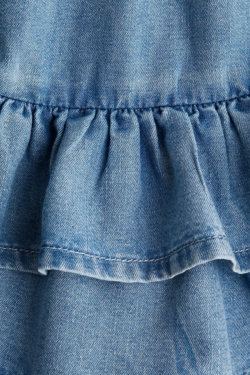 Tiered Denim Skirt